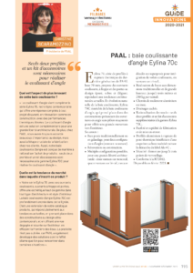 Article du magazine "Verre et Protections" - 2020 -Article PAAL-EYLINA-70-C-NOUVEAU-baie-coulissante-angle-sans-pilier-maconne-2021