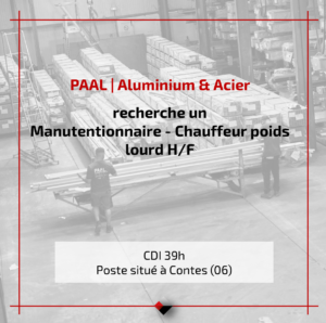 Recrutement PAAL - Offre d'emploi Manutentionnaire - Chauffeur poids lourd HF